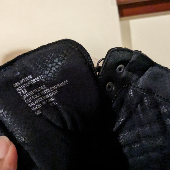 White Mountain Dorsett Suede Black Combat Lace  boots -7 - Picture 7 of 8